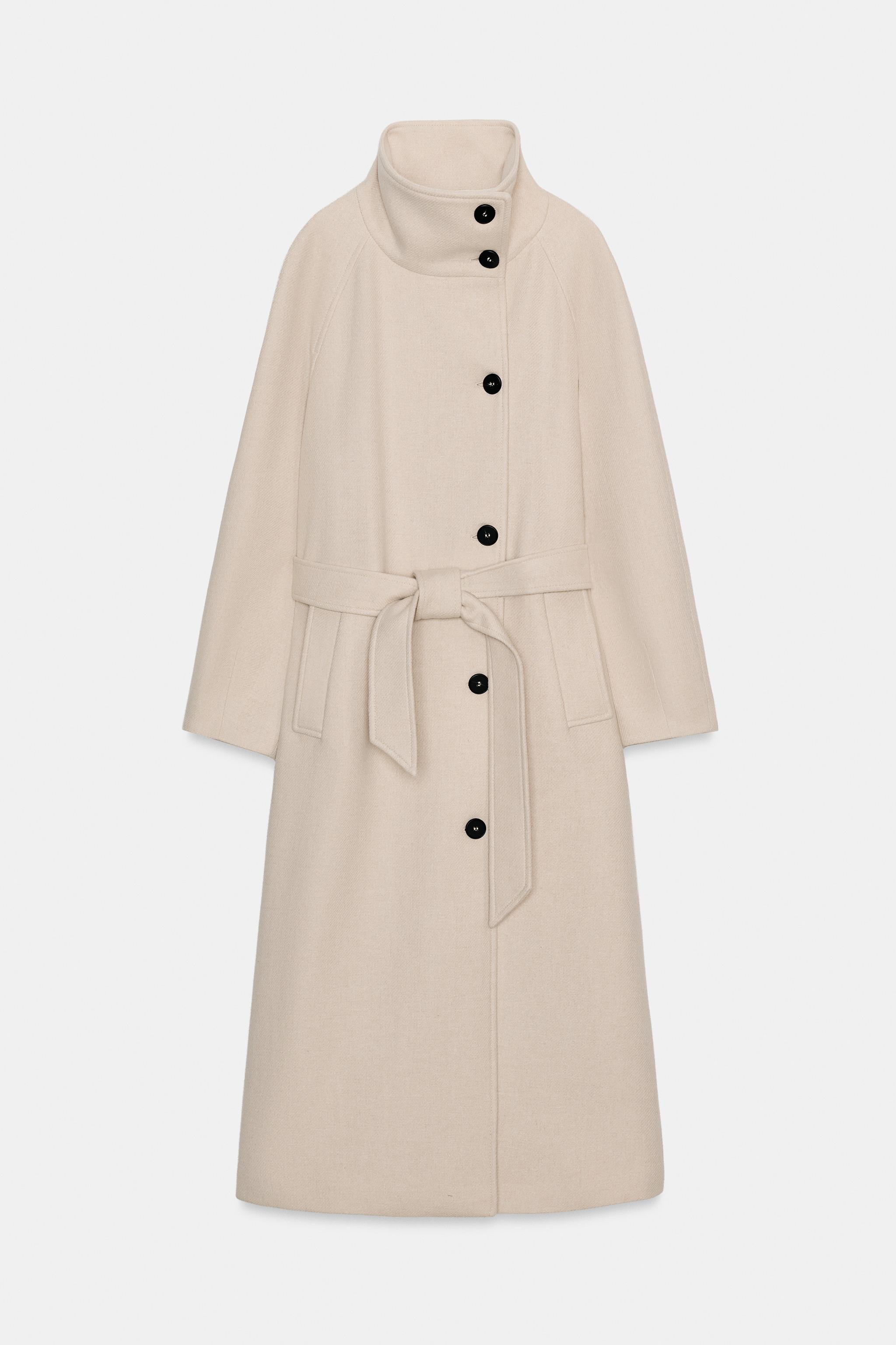 LONG WOOL COAT WITH HIGH NECK